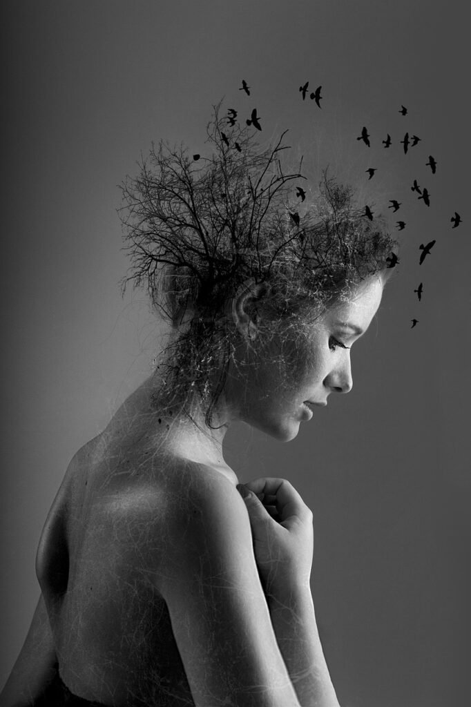 black, white, portrait, people, fashion model, enchantment, beauty, face, woman, art, people, people, enchantment, art, art, art, art, art